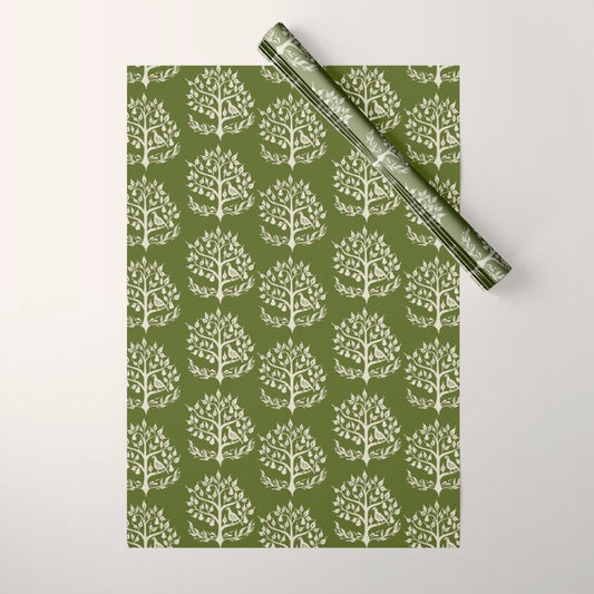 Partridge in a Pear Tree - Green Wrapping Paper Gallery Image 1