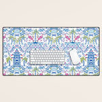 Colorful Coastal Chinoiserie Desk Mat Gallery Image 1