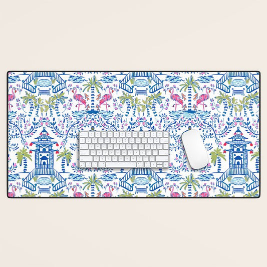 Colorful Coastal Chinoiserie Desk Mat Gallery Image 1
