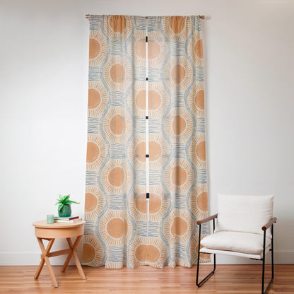 Boho Sun and Sea Vintage Ogee Window Curtain Gallery Image 12