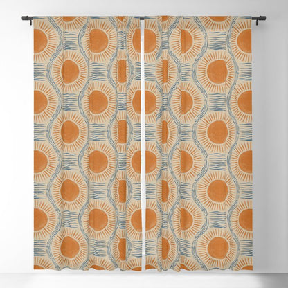 Boho Sun and Sea Vintage Ogee Window Curtain Gallery Image 1