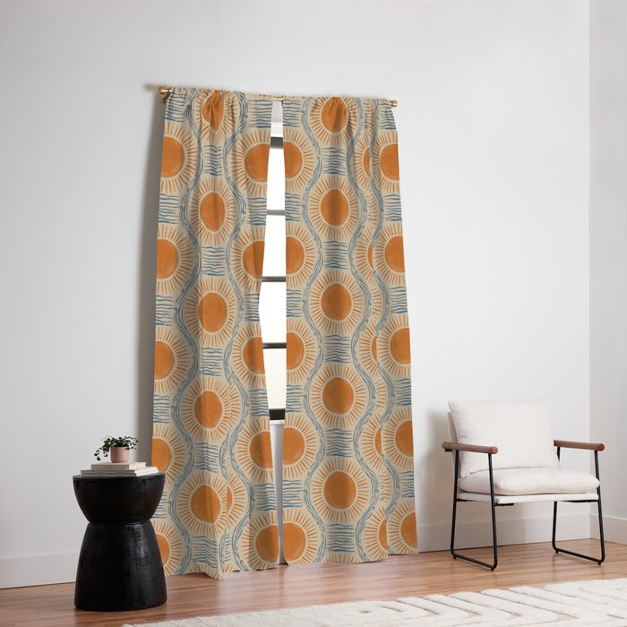 Boho Sun and Sea Vintage Ogee Window Curtain Gallery Image 6