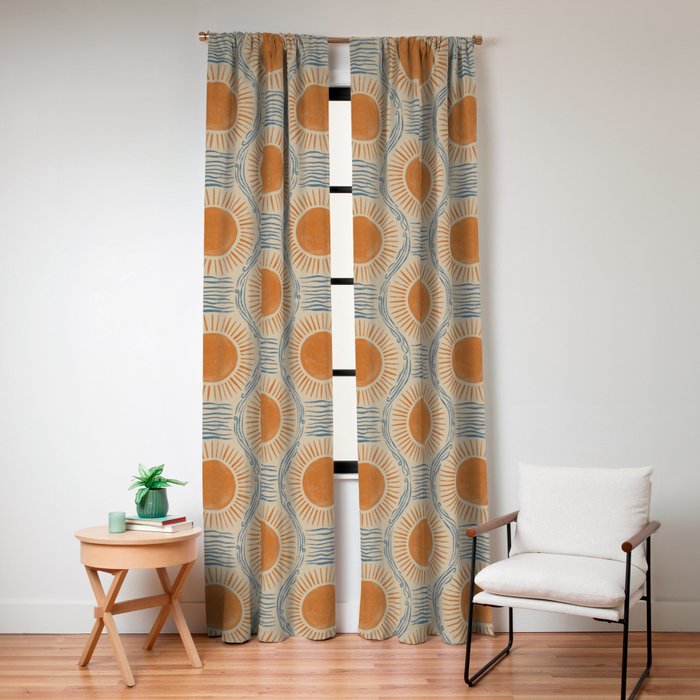 Boho Sun and Sea Vintage Ogee Window Curtain Gallery Image 4