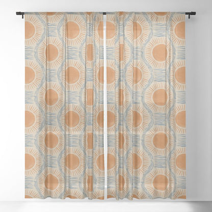 Boho Sun and Sea Vintage Ogee Window Curtain Gallery Image 21