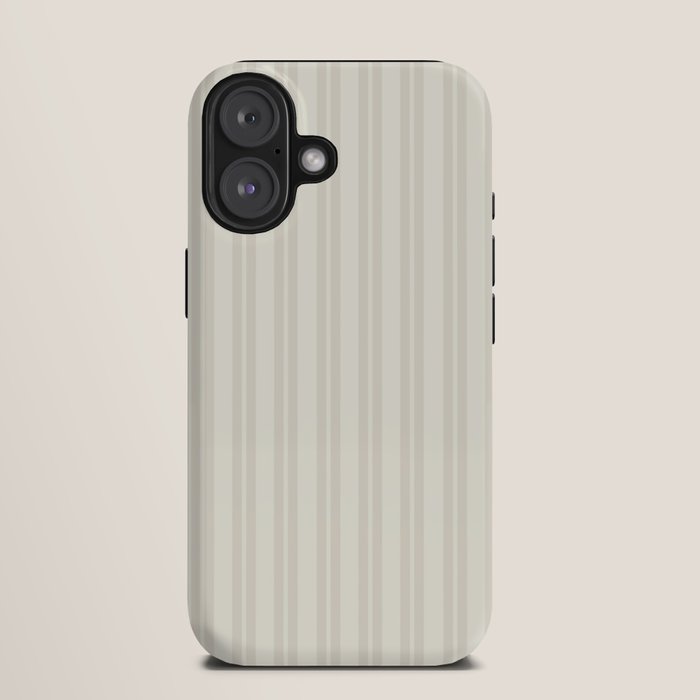 Pale Neutral Classic Double Stripe Pattern iPhone Case Gallery Image 9