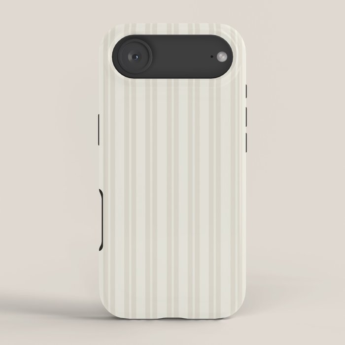 Pale Neutral Classic Double Stripe Pattern iPhone Case Gallery Image 2