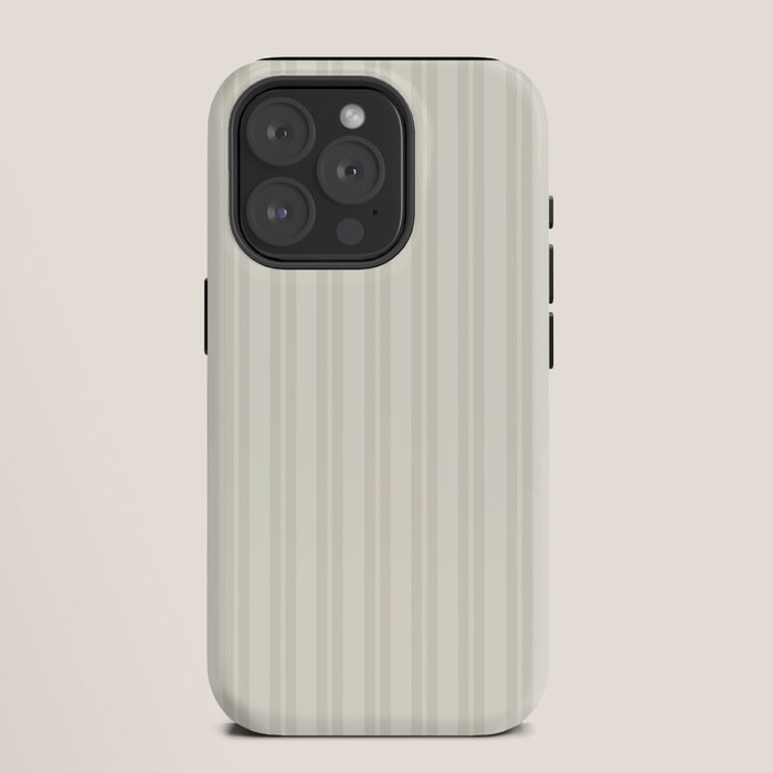 Pale Neutral Classic Double Stripe Pattern iPhone Case Gallery Image 11