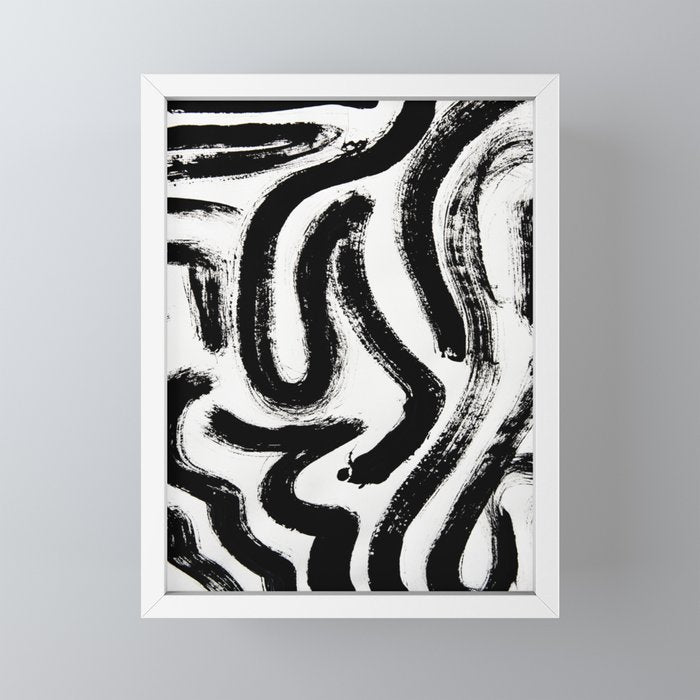 Black and White Abstract Pattern 1: A minimal black and white pattern by Alyssa Hamilton Art Mini Art Print Gallery Image 4