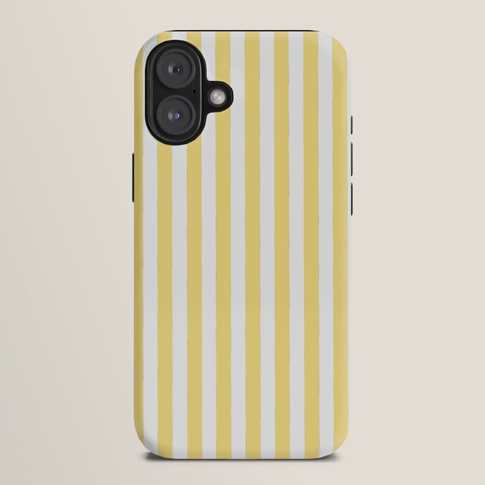 Modern geometrical baby yellow white stripes pattern iPhone Case Gallery Image 10