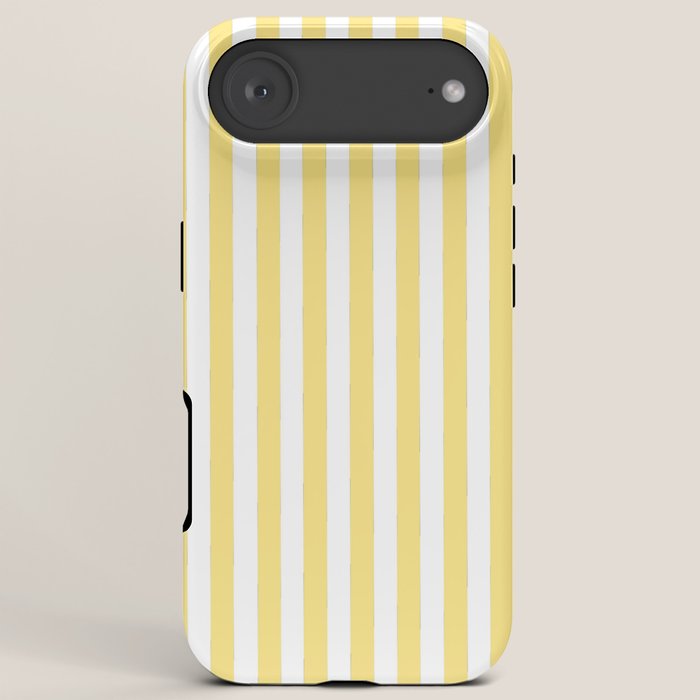 Modern geometrical baby yellow white stripes pattern iPhone Case Gallery Image 6