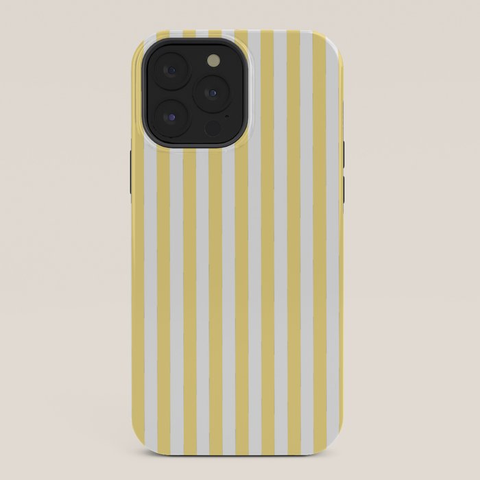 Modern geometrical baby yellow white stripes pattern iPhone Case Gallery Image 36
