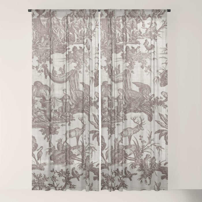 Antique 19th Century Exotic Animals French Tapestry Window Curtain Gallery Image 22
