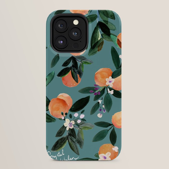 Dear Clementine - oranges teal by Crystal Walen iPhone Case Gallery Image 24