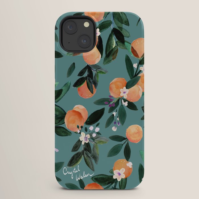 Dear Clementine - oranges teal by Crystal Walen iPhone Case Gallery Image 26
