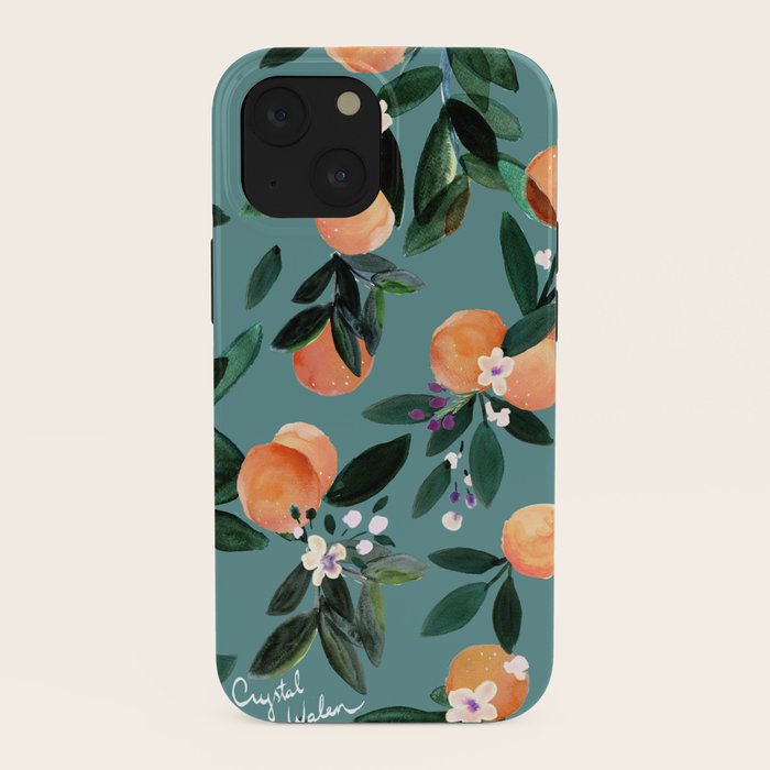 Dear Clementine - oranges teal by Crystal Walen iPhone Case Gallery Image 38