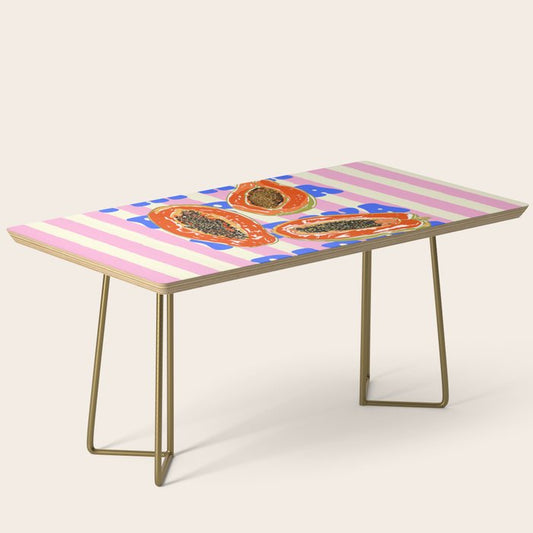 Papaya Stripes Tropical Summer Illustration Coffee Table Gallery Image 2