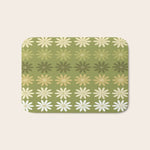 Ombre Abstract Daisies on Olive Green Bath Mat Gallery Image 1