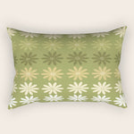 Ombre Abstract Daisies on Olive Green Rectangular Pillow Gallery Image 1