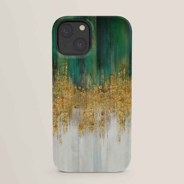Green and gold motion abstract iPhone Case Gallery Image 21