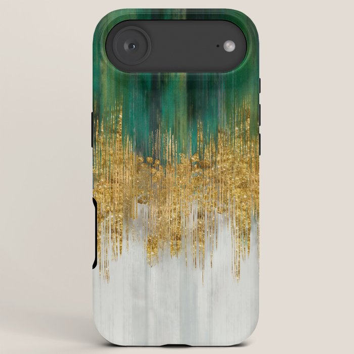 Green and gold motion abstract iPhone Case Gallery Image 6