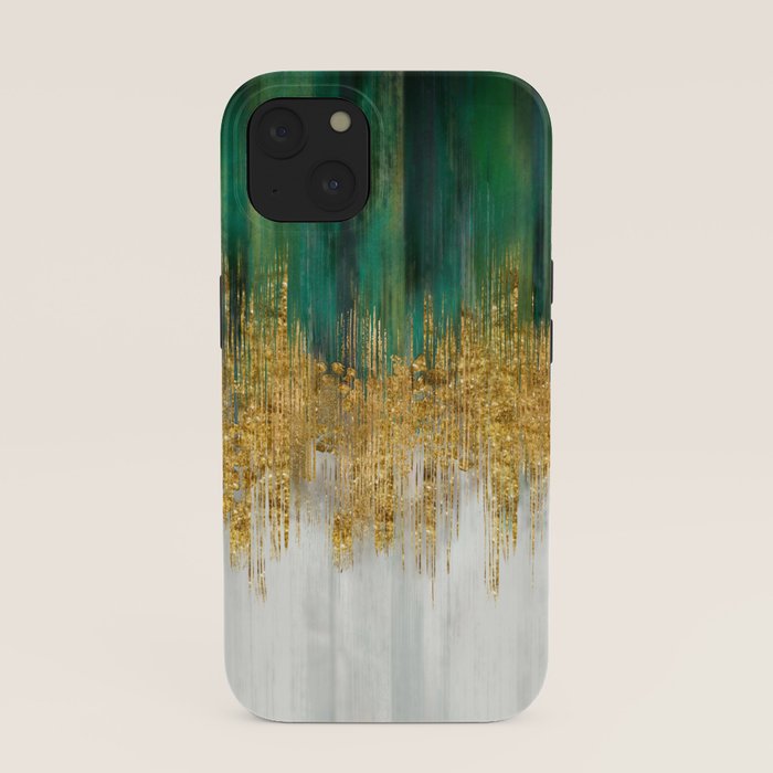 Green and gold motion abstract iPhone Case Gallery Image 37