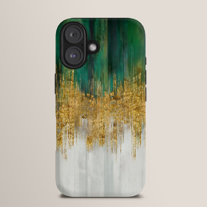Green and gold motion abstract iPhone Case Gallery Image 13