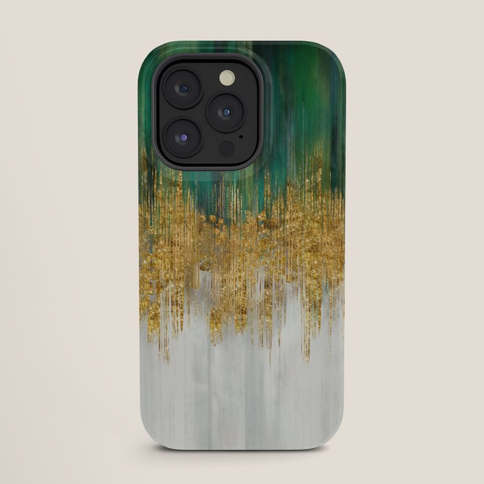 Green and gold motion abstract iPhone Case Gallery Image 27