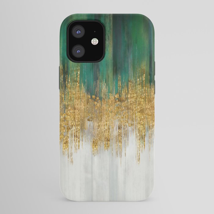 Green and gold motion abstract iPhone Case Gallery Image 41