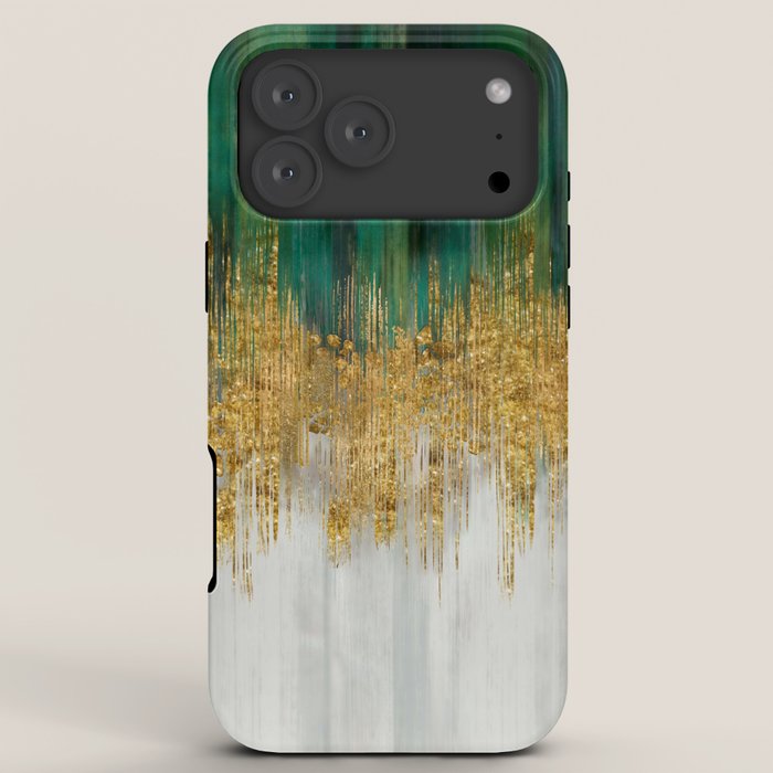 Green and gold motion abstract iPhone Case Gallery Image 8