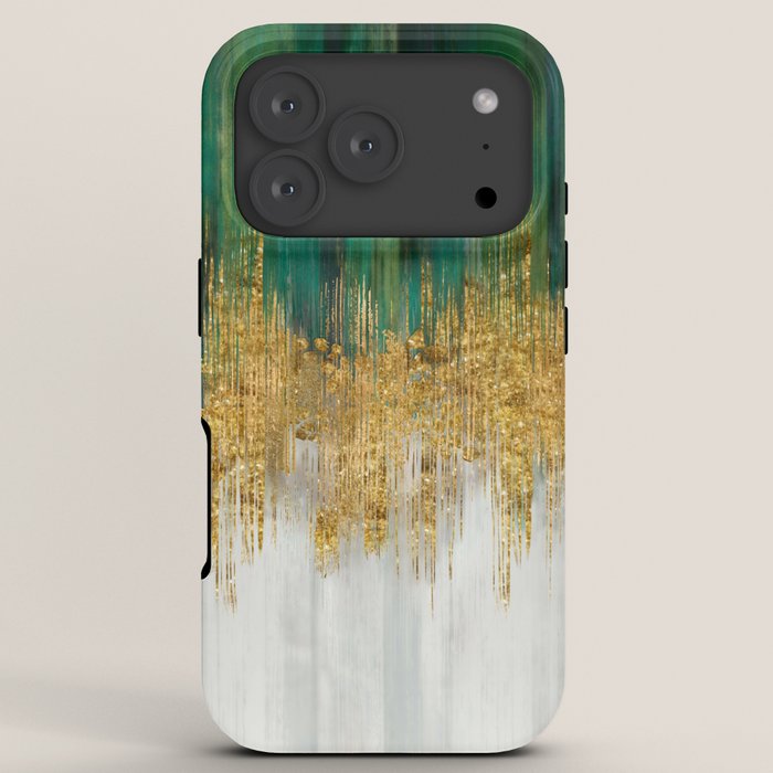 Green and gold motion abstract iPhone Case Gallery Image 7