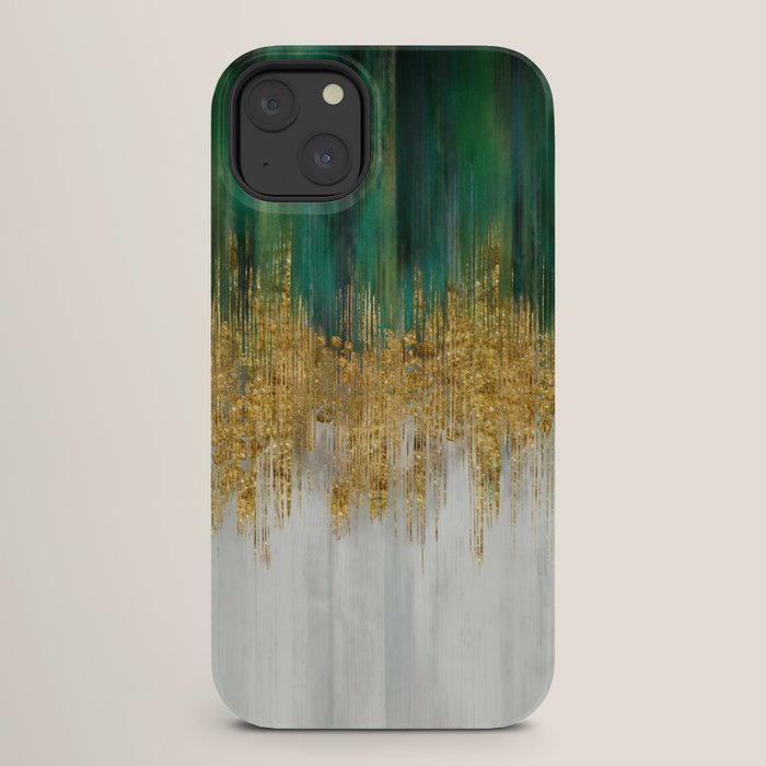 Green and gold motion abstract iPhone Case Gallery Image 26