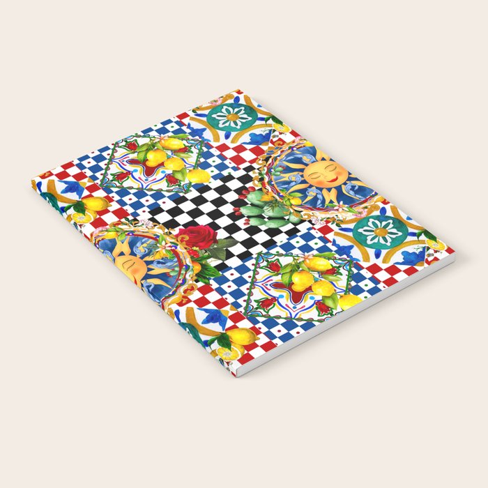 Sicilian sun,majolica,lemon,roses art Notebook Gallery Image 2