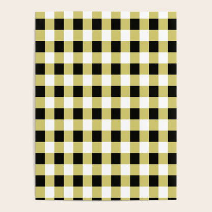 Gingham Large Yellow Black White Poster Gallery Image 3