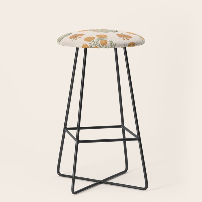 Marigold Block Print Stool Gallery Image 1
