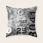 Urban Street Art Numbers And Text Fragments Throw Pillow Gallery Image 1