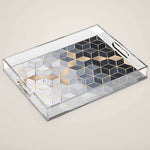 Soft Blue Gradient Cubes Acrylic Tray Gallery Image 1