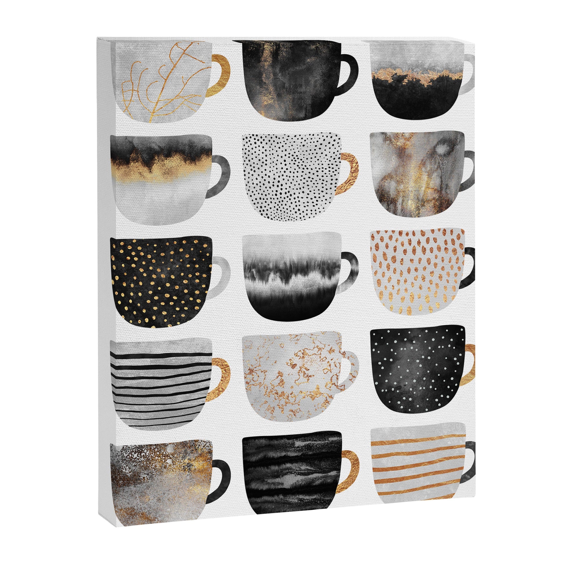 Pretty Coffe Cups 3 - White Canvas Print Gallery Image 1