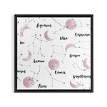 Pink Moon and Constellations Framed Canvas Print Gallery Image 1