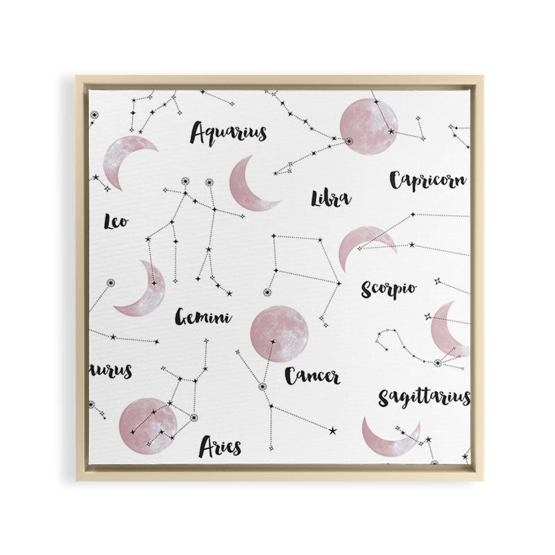 Pink Moon and Constellations Framed Canvas Print Gallery Image 9