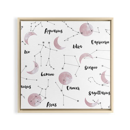 Pink Moon and Constellations Framed Canvas Print Gallery Image 9