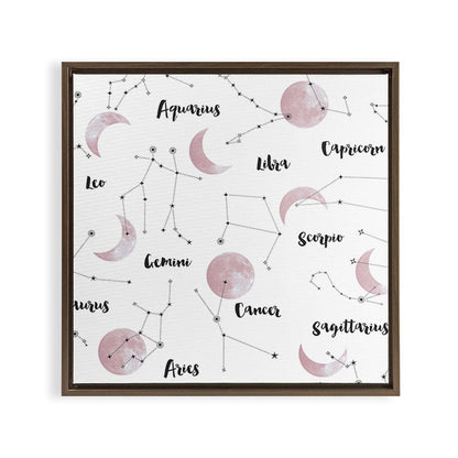 Pink Moon and Constellations Framed Canvas Print Gallery Image 4