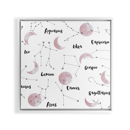 Pink Moon and Constellations Framed Canvas Print Gallery Image 12