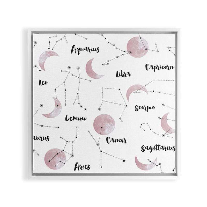 Pink Moon and Constellations Framed Canvas Print Gallery Image 11