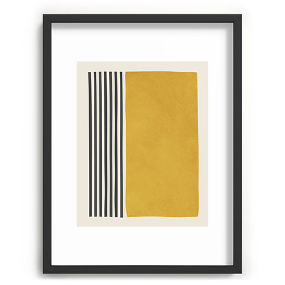 Mustard Yellow Black Lines Abstract Art Framed Art Print Gallery Image 61