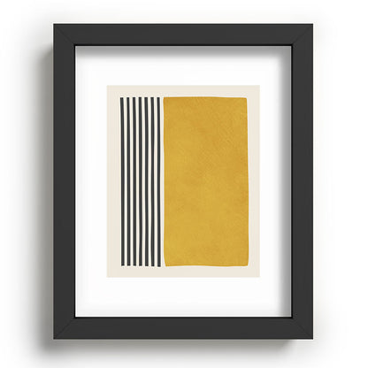Mustard Yellow Black Lines Abstract Art Framed Art Print Gallery Image 58