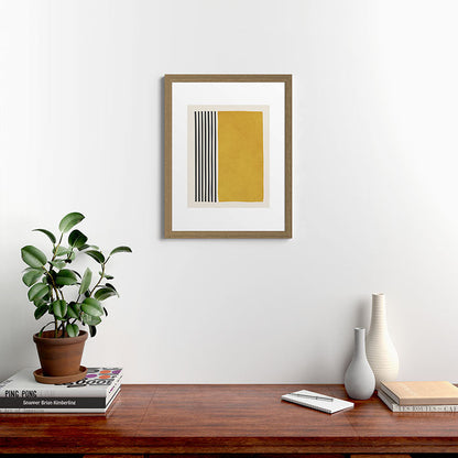 Mustard Yellow Black Lines Abstract Art Framed Art Print Gallery Image 40