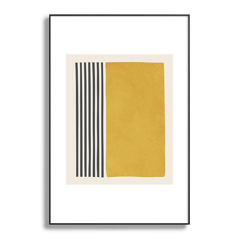 Mustard Yellow Black Lines Abstract Art Framed Art Print Gallery Image 87