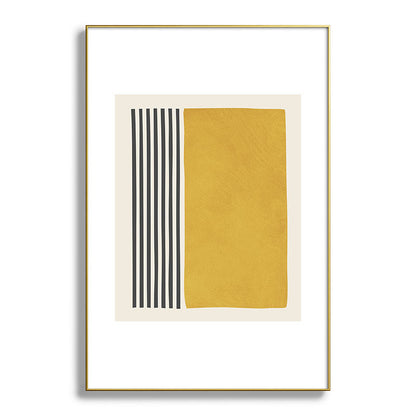 Mustard Yellow Black Lines Abstract Art Framed Art Print Gallery Image 93