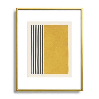 Mustard Yellow Black Lines Abstract Art Framed Art Print Gallery Image 89