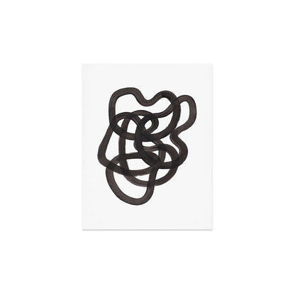 'Ink Memories' Minimalist Ink Line Drawing Abstract Black Brush Strokes Modern Funky Maze by Ejaaz Haniff Art Print Gallery Image 2